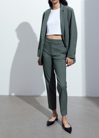 Серо-зеленые демисезонные брюки H&M