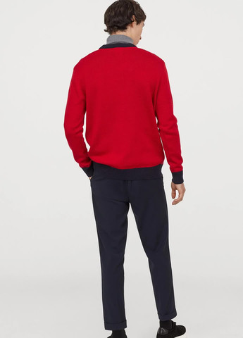 Красный демисезонный свитер с принтом H&M
