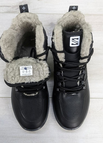 Черные зимние ботинки мужские зимние на шнурках Paolla