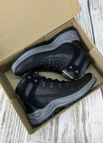 Серые зимние ботинки мужские зимние на шнурках Paolla