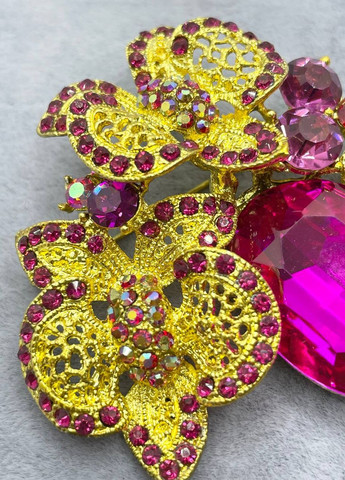 Брошка металлическая орхидея No Brand (263948256)