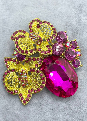 Брошка металлическая орхидея No Brand (263948256)