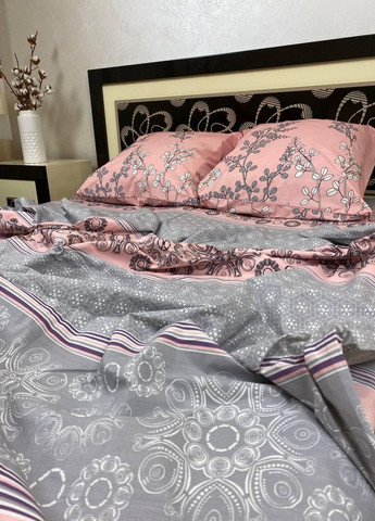 Постельное белье хлопковое Цветы Двуспальное 180 x 220 Бязь Розовое 70 х 70 No Brand (264077910)