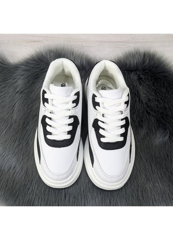 Чорно-білі осінні кросівки жіночі демісезонні FDEK