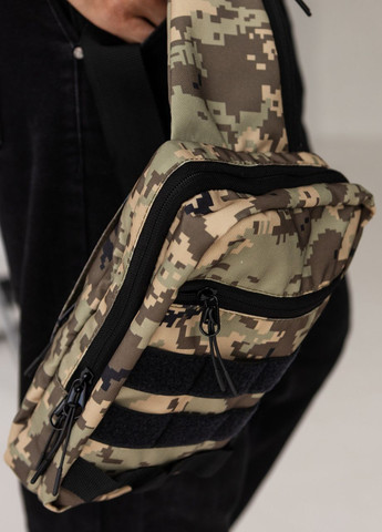 Нагрудна тактична сумка барсетка слінг Tactica3, із системою молі, колір мультикам No Brand Tactica 3 (264078138)