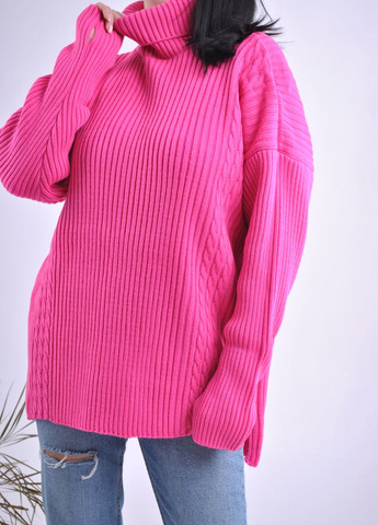Фуксиновый зимний свитер удлиненный Berta Lucci