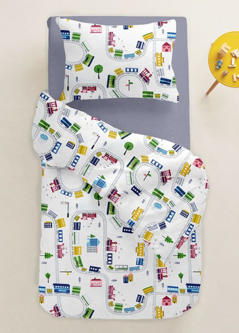 Підліткова постіль з простирадлом на резинці RAILWAY (4822052090534) Cosas (264189180)