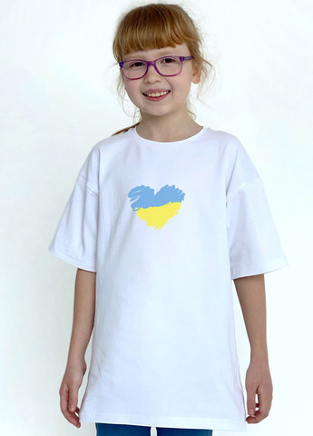 Белая летняя белая футболка флаг сердце Garne