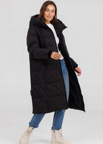 Чорна зимня пуховик жіночий батал janiee чорний Black