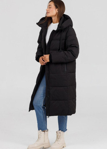 Чорна зимня пуховик жіночий батал janiee чорний Black