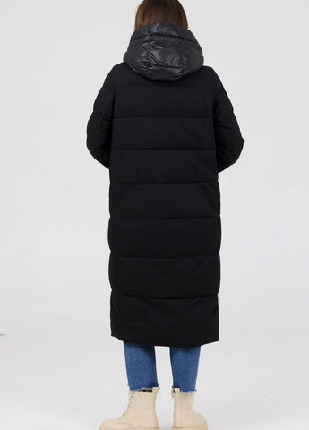 Черная зимняя пуховик спорт шик черный Fodarlloy