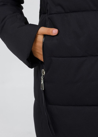 Черная зимняя пуховик спорт шик черный Fodarlloy