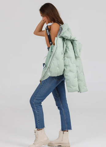 М'ятна зимня молодіжна куртка автоледі oversize ментол Lora