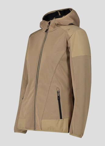 Бежевая демисезонная бежевая спортивная куртка woman jacket fix hood CMP