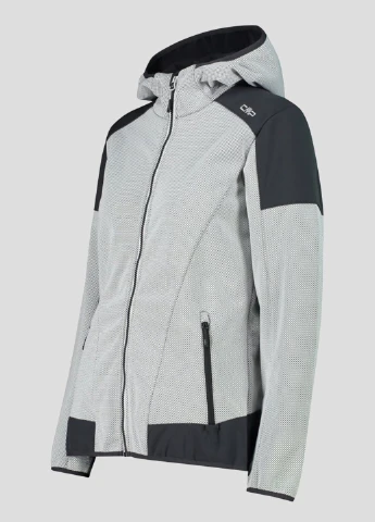 Серая демисезонная серая спортивная куртка woman jacket fix hood CMP