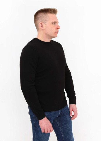 Черный зимний свитер мужской черный однотонный тонкий JEANSclub Пряма