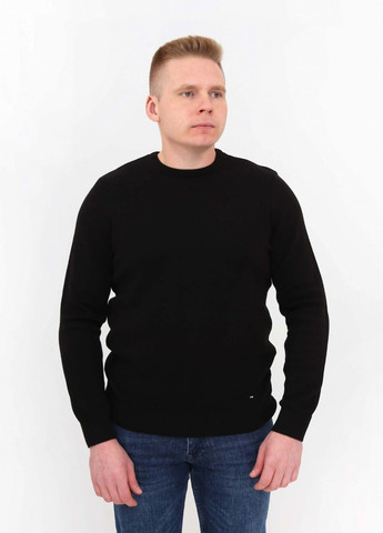 Чорний зимовий светр чоловічий чорний однотонний тонкий JEANSclub Пряма