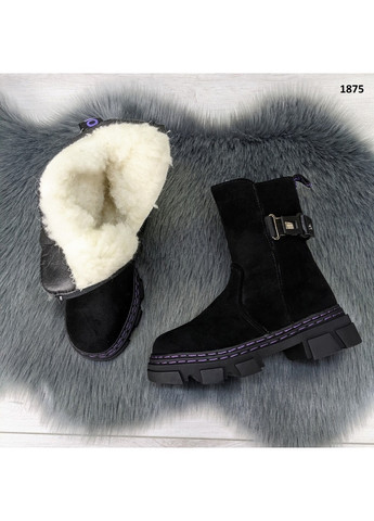 Черные повседневные зимние ботинки зимние детские для девочки Kimboo