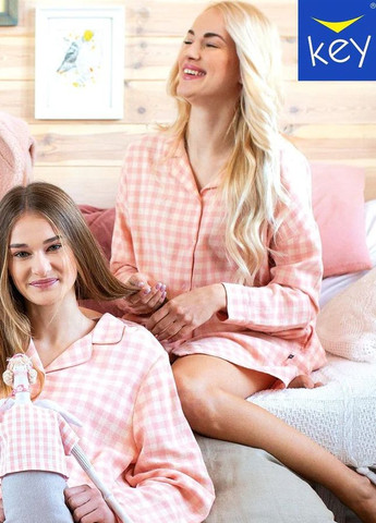 Ночная рубашка в клетку фланелевая LND 442 B22 Key (264748434)