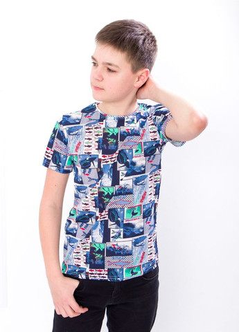 Синяя летняя футболка для мальчика (подростковая) Носи своє