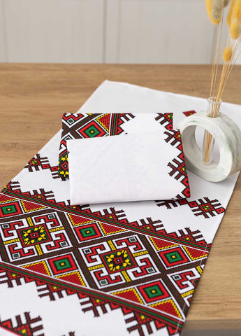 Рушник традиційний "Орнамент червоний" 75х35 см. Homedec орнамент білий