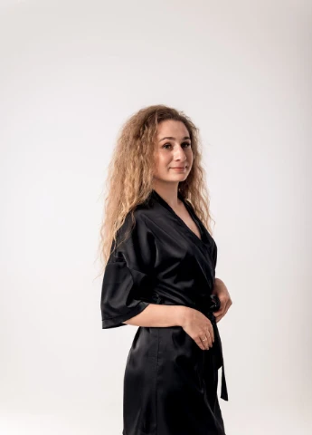 Чорний демісезонний піжамний комплект-трійка V.O.G.