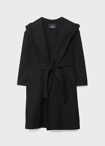 Черное демисезонное Пальто Stradivarius