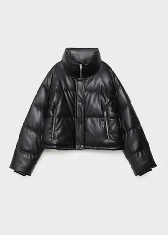 Черная демисезонная куртка Stradivarius