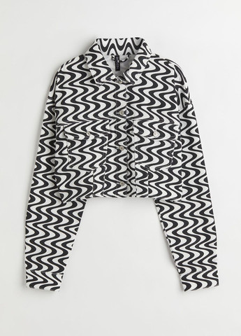Черно-белый женский жакет H&M с абстрактным узором - демисезонный