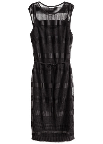 Черное повседневный платье б/р H&M в полоску