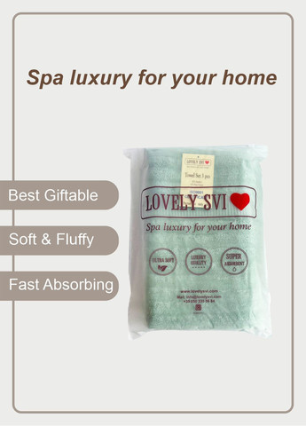 Lovely Svi набор полотенец hotel & spa - комплект банных полотенец 3 шт: 70 на 140 см, 34 на 72 см, 33 на 33 см оливковый однотонный оливковый производство - Китай