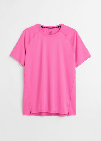 Кислотно-розовая футболка спортивная H&M SPORT
