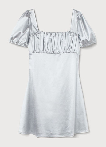 Серое кэжуал атласное платье (уценка) H&M однотонное