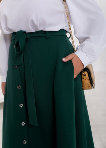 Зеленая кэжуал однотонная юбка Minova а-силуэта (трапеция)