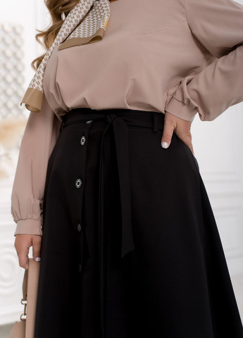 Черная кэжуал однотонная юбка Minova а-силуэта (трапеция)
