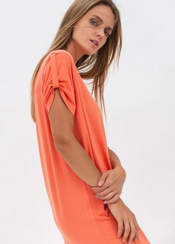 Оранжевое деловое платье Lesia однотонное