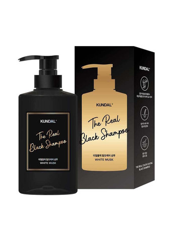 Тонуючий шампунь для брюнеток The Real Color Coating Black Shampoo White Musk 500 мл Kundal (264743388)