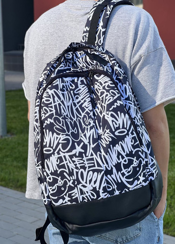Рюкзак с принтованными надписями School классической формы с большим количеством отделений на 30л No Brand shkool (264834495)