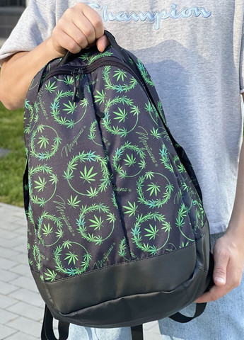 Принтовый рюкзак с рисунком Конопля School классической формы с большим количеством отделений на 30л. No Brand shkool (264834493)