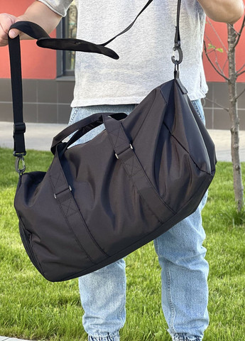 Спортивная сумка с карманом для обуви из прочной ткани оксворд 35L Black на 2 отделения No Brand сумка l (264834499)