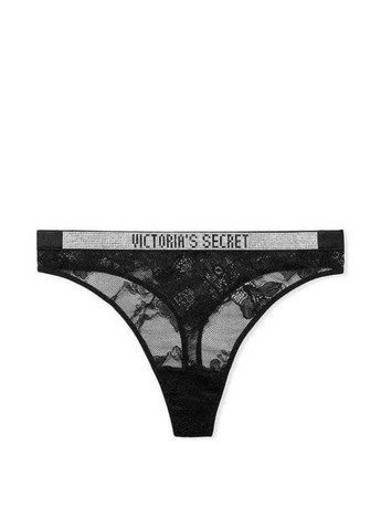 Трусики зі стразами на поясі Victoria's Secret shine strap lace high-leg thong panty (267723019)