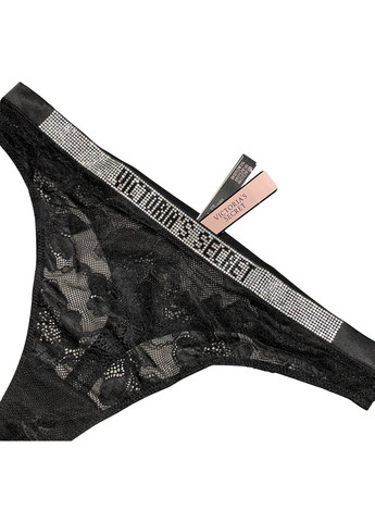 Трусики зі стразами на поясі Victoria's Secret shine strap lace high-leg thong panty (267723019)
