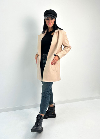 Бежеве демісезонне Жіноче кашемірове пальто Fashion Girl