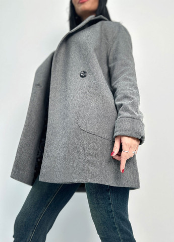 Графитовое демисезонное Женское кашемировое пальто Fashion Girl