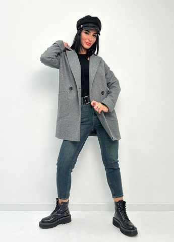 Графитовое демисезонное Женское кашемировое пальто Fashion Girl