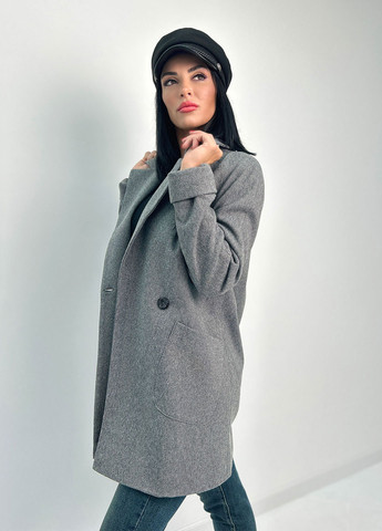 Графитовое демисезонное Женское кашемировое пальто Fashion Girl