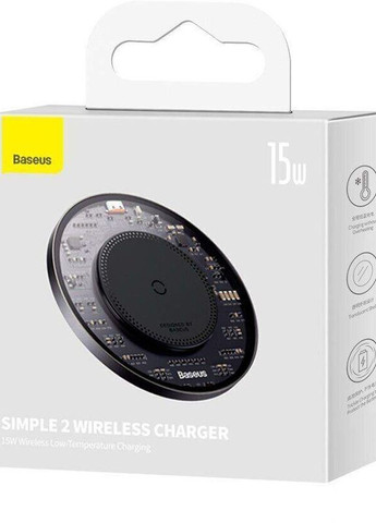 Бездротовий зарядний пристрій Simple 2 Wireless Charger (15W) Чорний Baseus (264914805)