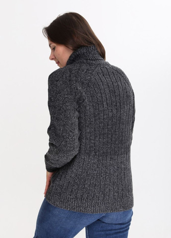 Темно-сірий демісезонний жіночий светр темно-сірий зимовий з горлом Pulltonic Пряма