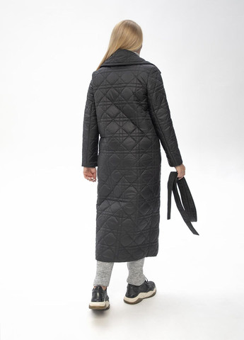 Черная демисезонная куртка-пальто гала MioRichi