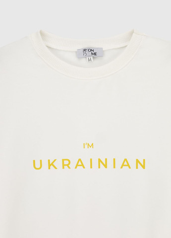 Свитшот On mee - крой украинская символика белый повседневный - (265212018)